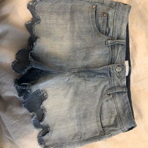 Jean scalloped shorts